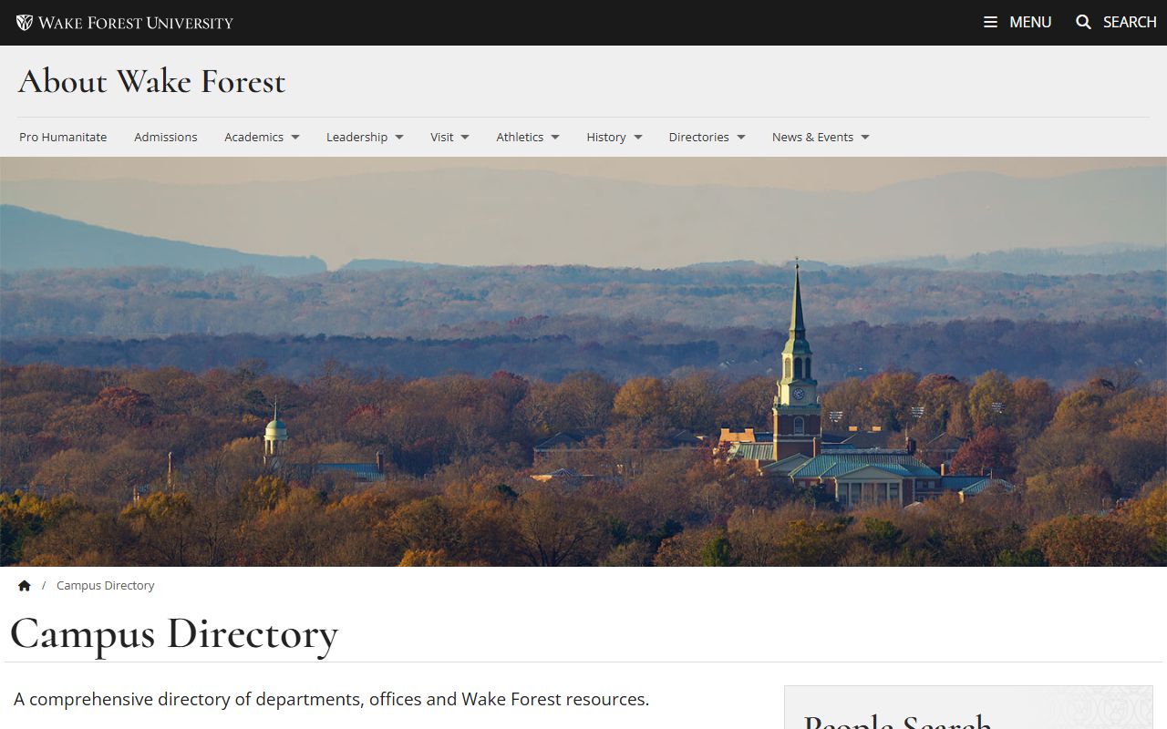 Clemmons phone numbers Wake Forest campus directory search and switchboard note